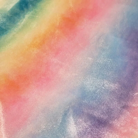 2/$25-Quintsoul S NWOT One Piece Unicorn Rainbow Colorful Velour Deep V Lace Up - Picture 8 of 14